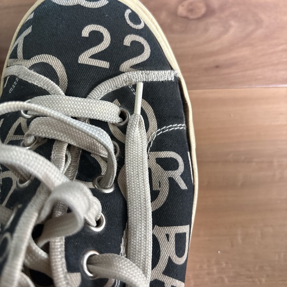 Chanel Black and Cream Canvas Sneakers - Picture 6 of 7